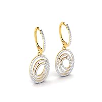Drop Earrings Design 1.356 Ctw Natural Diamond With 18K White/Yellow/Rose Gold Earrings With VVS Certificate