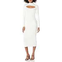 The Drop Women's Chantal Midi Bodycon Fitted Cutout Rib Dress