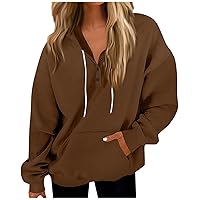 Womens Casual Oversized Sweatshirts Fleece Hoodies Long Sleeve Shirts Pullover Fall Clothes with Pocket