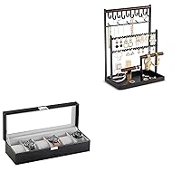 Jewelry Stand Bundle with 6 Slots Watch Box