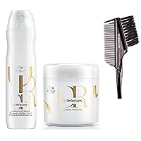 SIeekshop Comb + OIL REFLECTIONS Luminous Reveal Shampoo (8 oz) + Reboost Mask (5 oz) Duo Set Kit Hair Masque (w/SIeekshop 3-in-1 Premium Comb/Brush) 070923 Cream Haircolor Crème - YOUTHLOCK