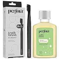 Oil Pulling & Electric Toothbrush Combo for Healthier Teeth & Gums | Dental Care for Oral Health, Detoxification & Bad Breath | Toothbrush for Kids, Men & Women | Charcoal Grey