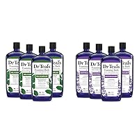 Dr Teal's Foaming Bath Bundle with Epsom Salt, Eucalyptus & Spearmint and Lavender Scents, 34 fl oz, Pack of 4 (Packaging May Vary)