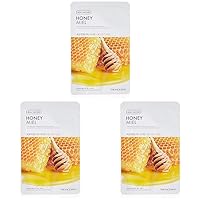 The Face Shop Real Nature Face Mask | Contains Honey That Provides Extra Glow & Helps Regain Skin’s Radiance & Moisture | K Beauty Facial Skincare for Oily & Dry Skin | Honey,K-Beauty (Pack of 3)