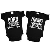 Born Together Friends Forever Twin Set Baby Bodysuits or Toddler T-Shirts
