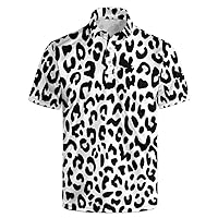 Men's Golf Shirts Moisture Wicking Dry Fit Performance Golf Polo Shirts for Men Fashion Print Short Sleeve Polo Shirts