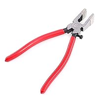 SPEEDWOX Glass Running Pliers with Rubber Tips for Glass Cutting 8 Inches  Key Fob Pliers with Curved Jaws Heavy Duty for Stained Glass Work Durable
