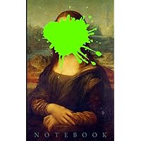 Leonardo Da Vinci style Artist notebook - Mona Lisa style splat modern image. 100 pages