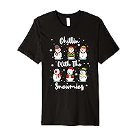 Chillin' With The Snowmies Funny Snowman Christmas Design Premium T-Shirt