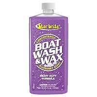 STAR BRITE Boat Wash & Wax - Heavy Duty Concentrate - Clean, Shine & Protect in One Easy Step - 1 Ounce Makes 1 Gallon - Blueberry Scent