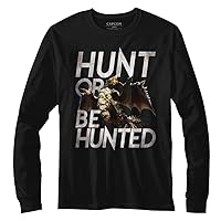 Monster Hunter Video Game Hunt or Be Hunted Black Long Sleeve Adult T-Shirt Tee