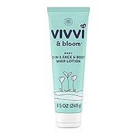 Vivvi & Bloom Gentle 2-in-1 Baby Lotion, Face and Body, for Delicate & Sensitive Baby Skin, Hypoallergenic Lotion Natural Scent, 8.5 oz (Pack of 1)