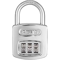 Abus 160/40 C 160 All Weather Resettable Chrome Combination Padlock, 3 Dial