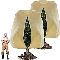 TCBWFY 95x86 Inch Huge Plant Covers Freeze Protection Frost Cloth for Outdoor Plants,2.82oz/yd² Thickened Winter Tree Covers with Zipper Drawstring,Frost Blanket from Wind,Pest and Animal(2 Pack)