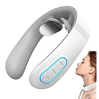 Neck Massager Device, Acupoints Lymphatic Drainage Machine, 12 Modes Neck Massager for Pain Relief, Portable Neck Lymphatic Massager for Women Men Gift - Blue