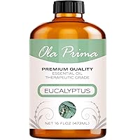 Ola Prima Oils - Eucalyptus Essential Oil (16oz Bulk) Therapeutic Grade for Aromatherapy, Diffuser, Stress, Repellant