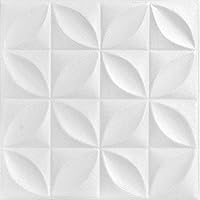 A La Maison Ceilings R103 Perceptions Foam Glue-up Ceiling Tile (21.6 sq. ft./Covers), Pack of 8, Plain White