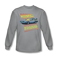 Back To The Future - Mens 88 Mph Long Sleeve Shirt In Silver
