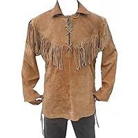 Leather Western Shirt, Fringes in Front, Back & Shoulders