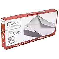Mead #10 Envelopes, Gummed Closure, All-Purpose 20-Ib Paper, 4-1/8