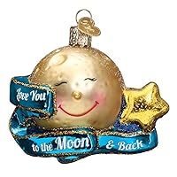 Old World Christmas Ornaments Love You to The Moon & Back Glass Blown Ornaments for Christmas Tree