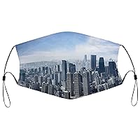 Personalized Reusable safety Clothes Fabric Masks custommake Building City High-rise Scenery Gift Husband Wife Brother Sister
