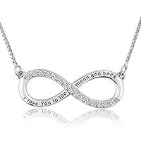 CharmSStory Mothers Day Mother Daughter Forever Love Infinity Sterling Silver Heart Necklace Pendant For Mom