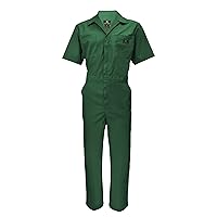 Natural Uniforms Mens Short Sleeve Zip Up Coverall, Stain and Wrinkle Resistant (Hunter Green, XX-Large)