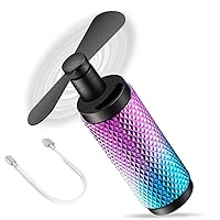 Portable Small Fan,Hand Held Fans,USB 2200Mah Rechargeable Battery,8-12Operation Hours,Travel Shopping Football Cooling Fan R/B/S