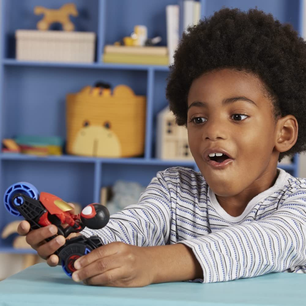 Spidey and His Amazing Friends Marvel Hasbro, Miles Morales Action Figure with Toy Motorcycle,Preschool Toys for 3 Year Old Boys and Girls and Up