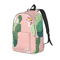 Canvas Backpack For Women Men Laptop Backpack Cactus Travel Daypack Lightweight Casual Backpack