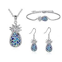 ONEFINITY Sterling Silver Pineapple Necklace/Bracelet/Earring Pineapple Pendant Jewelry Gift for Women