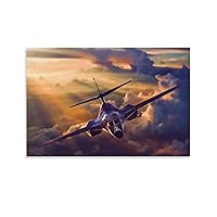 Posters B-1B Military Aviation Wall Art Sunset Romance in Flight Aircraft Wall Art Fighter Wall Art Canvas Art Poster Picture Modern Office Family Bedroom Living Room Decorative Gift Wall Decor 16x