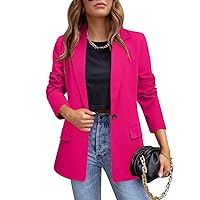 Womens Casual Blazer Jacket Long Sleeve Open Front Work Office Blazer Lapel Button Jacket