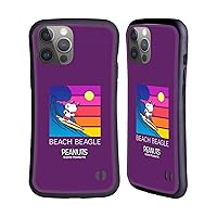 Head Case Designs Officially Licensed Peanuts Beach Beagle Snoopy Aloha Disco Hybrid Case Compatible with Apple iPhone 14 Pro Max