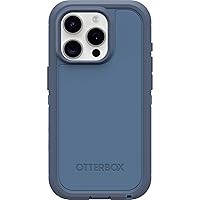 OtterBox iPhone 15 Pro (Only) Defender Series XT Case - BABY BLUE JEANS (Blue), Screenless, Rugged, Snaps To MagSafe, Lanyard Attachment