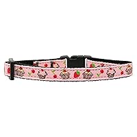 Mirage Pet Products Cupcakes Nylon Ribbon Collar for Cat, Light Pink