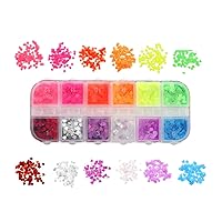 12 Grids Holographic Glitter Letter Resin Filling Sequins Paillette Jewelry Epoxy Resin Mold Decoration Nail Art Glitter Flakes (Heart)