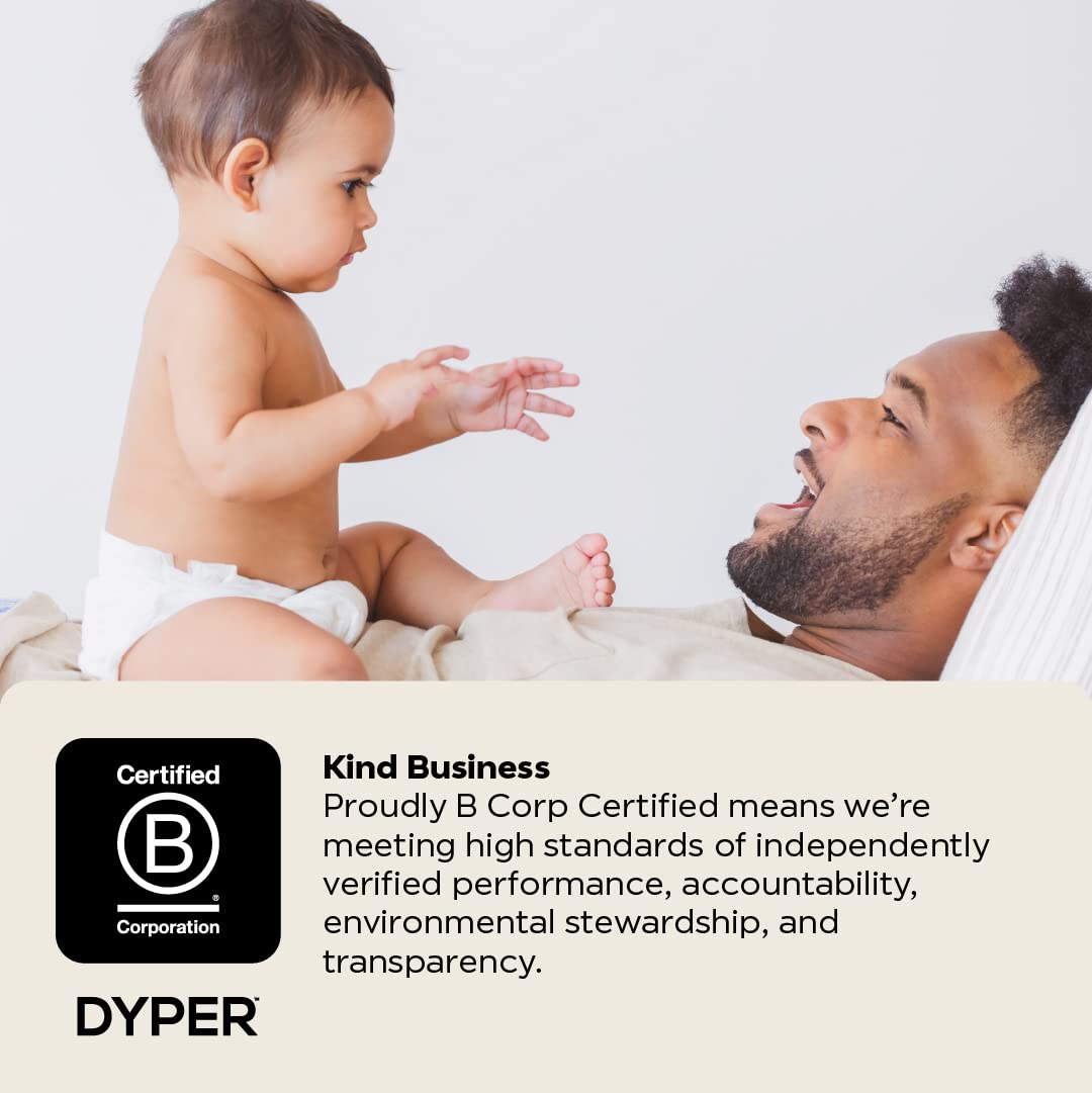 DYPER Viscose from Bamboo Baby Diapers Size 6 | Honest Ingredients | Cloth Alternative | Day & Overnight | Made with Plant-Based* Materials | Hypoallergenic for Sensitive Skin, Unscented