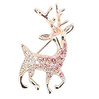 FAIRY COUPLE Cubic Zirconia Crystals Inlay Christmas Rudolph Reindeer Animal Brooches Pin BR130