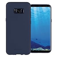 GOOSPERY Soft Feeling Jelly for Samsung Galaxy S8 Plus Case (2017) with Screen Protector Slim Thin Rubber Case (Midnight Blue) S8P-SFJEL/SP-MBLU