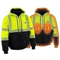 Nexgen Heat Men's Heated Hoodies - Front Zipper Textile/Cotton Heated Jackets for Winter w/Battery Pack |MPM
