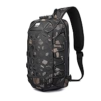 Sling Bag Sling Backpack Crossbody Shoulder bag Waterproof with USB Charging Port Casual Daypacks for Men Women Outdoor Cycling Hiking (Camouflage)