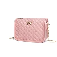 Hanbella Crossbody Purse for Women - Cute Quilted Leather Shoulder Bag with Gold Chain Strap for Teen Girls - Womens Clutch