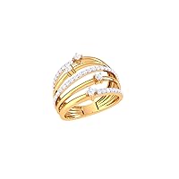 Jewels 14K Gold 0.44 Carat (H-I Color,SI2-I1 Clarity) Lab Created Diamond Band Ring