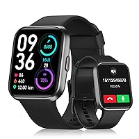 Alexa Smart Watch with Calling Function, Compatible with iPhone, 2023 Message Notification, IP68 Waterproof, Sleep Tracker, 100 Different Exercise Modes, Step Counter, Calorie Burned Recording, Smart