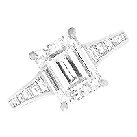 2.70ct GIA Certified Emerald & Princess Diamond Engagement Ring in Platinum