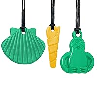TalkTools Sensory Chew Necklace - Teething and Biting Chewelry, Helps Reduce Anxiety for Kids and Adults. Pack of 3