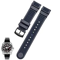 for Seiko SRP601J1 Water Ghost Canned Watch Diving Strap Waterproof Bracelet Men Silicone Black Blue Sport Strap 20mm 22mm (Color : Blue Black Buckle, Size : 22mm)