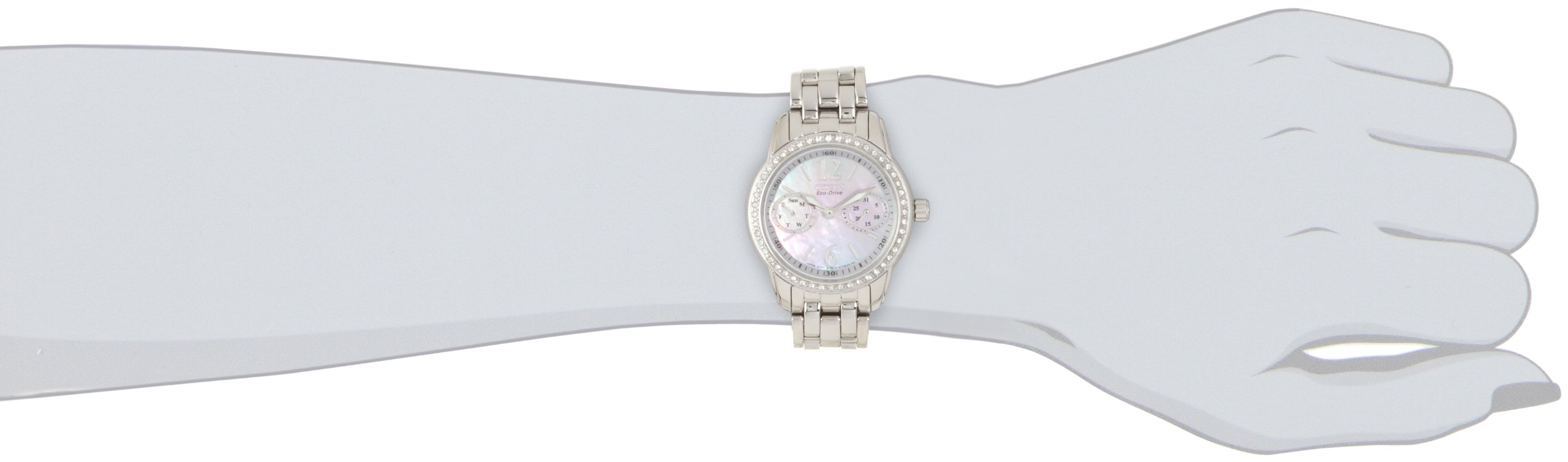 Citizen Women's Eco-Drive Dress Classic Crystal Watch in Stainless Steel, Mother of Pearl Dial (Model: FD1030-56Y)